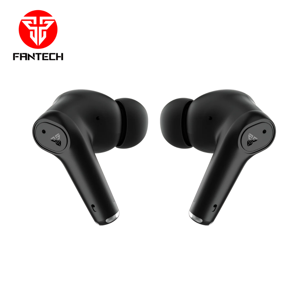 Fantech TWS Bluetooth Wireless Groove Buds+ TX2, black earbuds. Fantech TWS Bluetooth Wireless Groove Buds+ TX2, black earbuds.